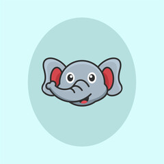 cute elephant concept logo design