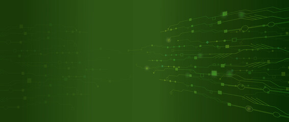 The concept of quantum computer technologies. Futuristic circuit board background vector. Modern technology printed circuit board texture background design. The waves are flowing. Quantum explosion