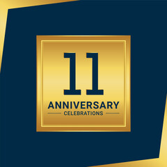 11th anniversary celebration logo design. Vector Eps10