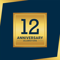12th anniversary celebration logo design. Vector Eps10