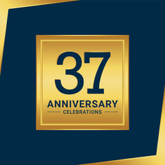37th anniversary celebration logo design. Vector Eps10