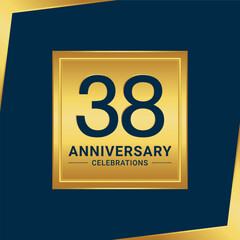 38th anniversary celebration logo design. Vector Eps10