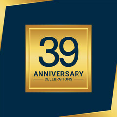 39th anniversary celebration logo design. Vector Eps10