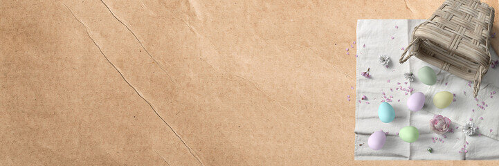 frühlingshafte Osterzeit / Banner / Textfreiraum