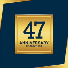 47th anniversary celebration logo design. Vector Eps10