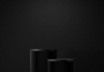 cylinder podium display for product and presentation, minimal style, 3D rendering