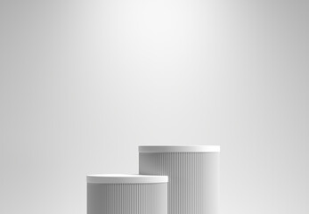 cylinder podium display for product and presentation, minimal style, 3D rendering