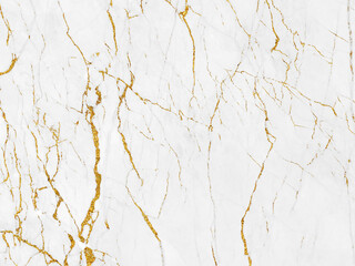 White and gold marble grunge texture crack pattern background.	