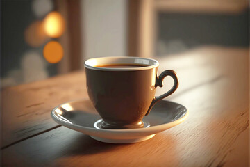 Fototapeta premium hot coffee, good morning, generative ai