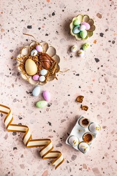 Mix of sweet easter eggs