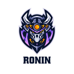 Ronin Mascot Logo template Design for Gaming