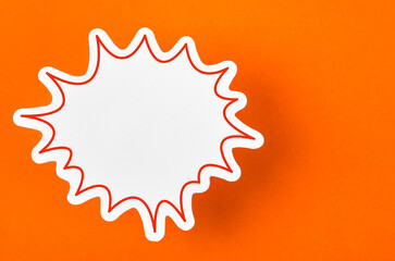 The Speech bubble with copy space communication talking speaking concepts on orange colour background.