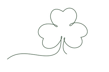 one line drawn clover leaf 