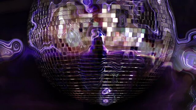 Nightclub discoall spinning with light effects