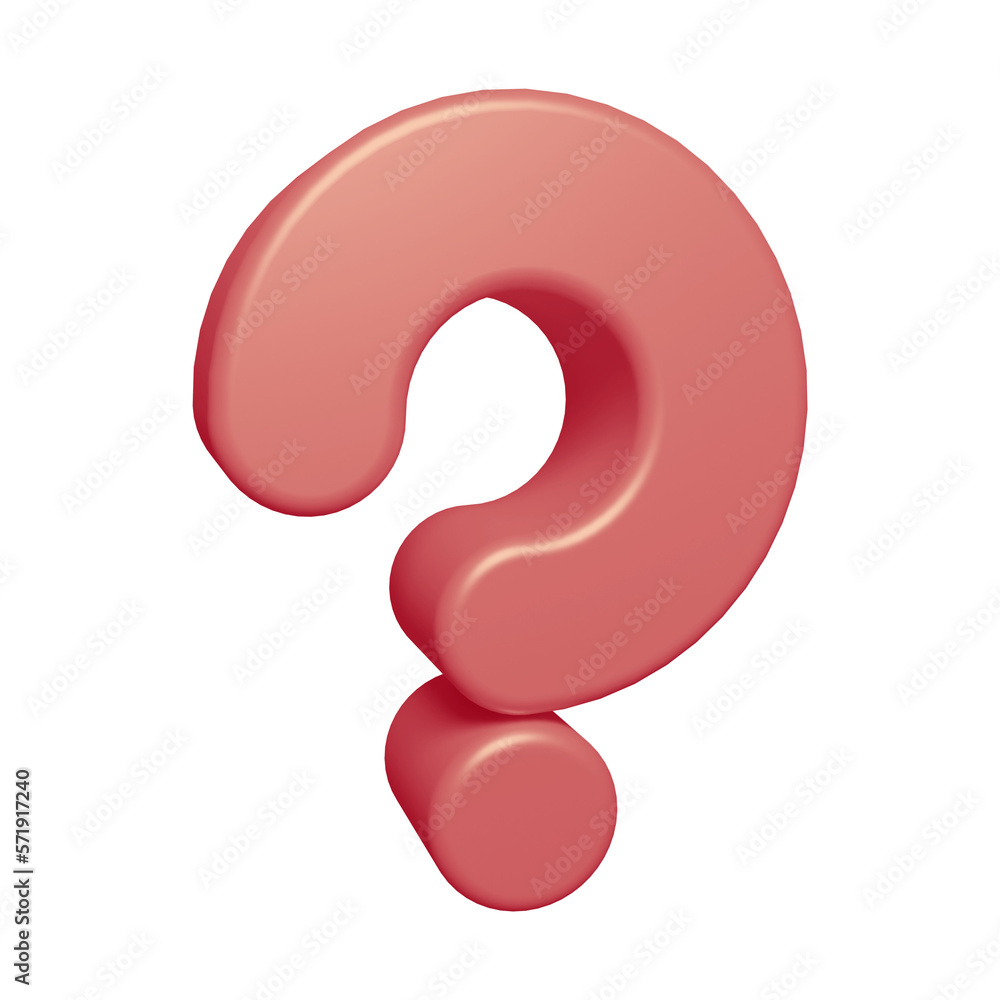 Aufkleber pink question mark or icon design in 3d rendering