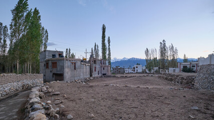 Fototapeta na wymiar Rustic suburb village in Leh, Ladakh