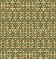 Seamless pattern in indonesian floral batik style