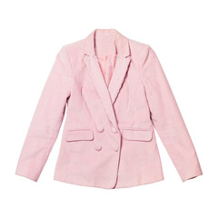 Spring clothes mockup. Womens pink blazer isolated on white background. With clipping path. Female...