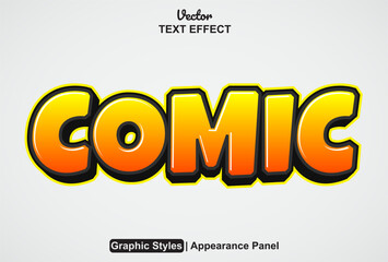 comic text effect with graphic style and editable.