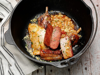 Southern Mix Grill with white beans