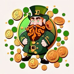 St. Patricks Day vintage holiday badge design. generative ai
