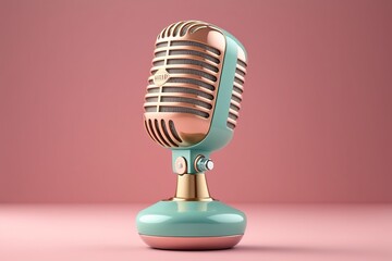3D vintage microphone AI generated