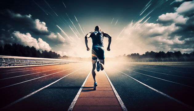  man sport runner running, AI generative