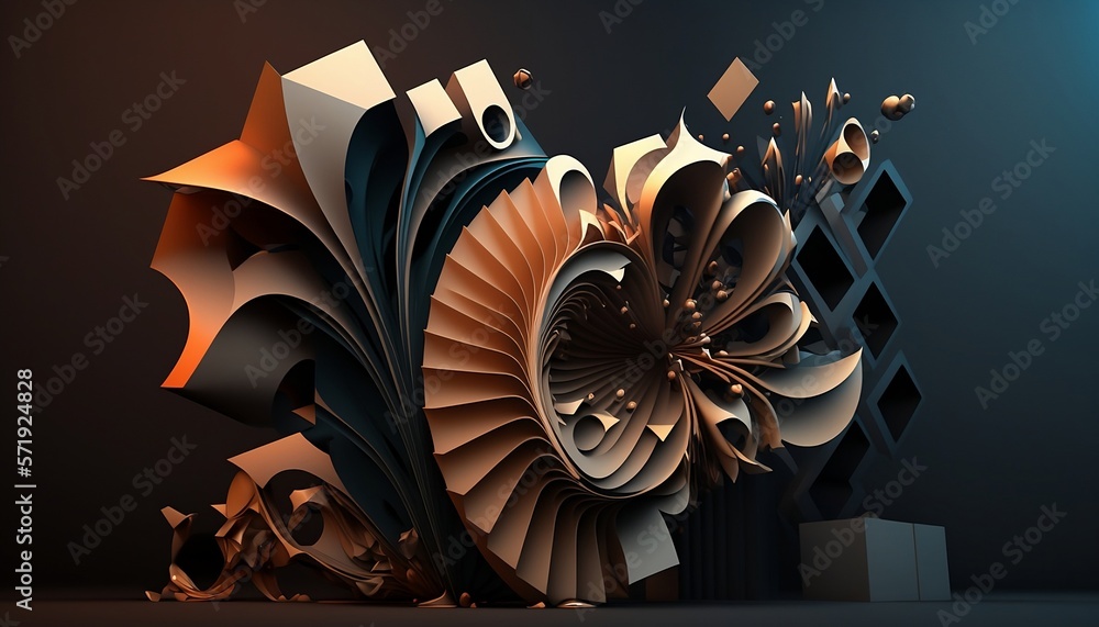 Sticker 3d abstract realistic background