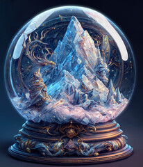 crystal ball in the snow