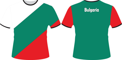 Obraz na płótnie Canvas T Shirts Design with Bulgaria Flag Vector