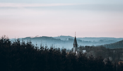 misty morning on the lake