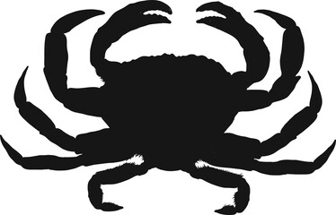 Crab png by hand drawing.crab silhouette on white background.