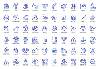 Business people Blue Icons Set