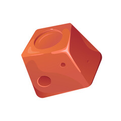 Candy Toffee Square Isolated on a White Background. 3d Icon of Sweet. Vector GUI elements. Illustration in Cartoon Style.