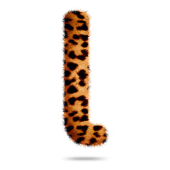 Small alphabet letter l design with leopard fur texture