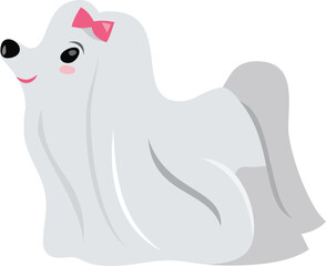 Cartoon Maltese Puppy Dog