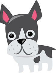 Fototapeta na wymiar Cartoon French Bulldog Puppy Dog