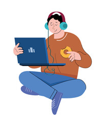 character people using laptop	