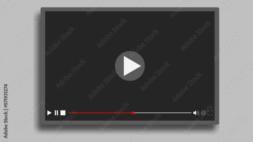 Poster video player, video streaming interface mockup template design for web and mobile app.