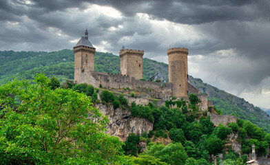 Old medieval castle in Foix, Ariege, south France