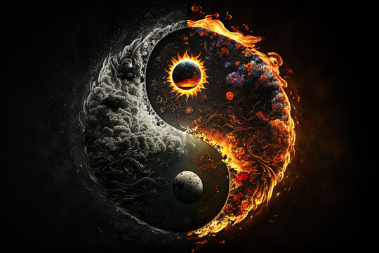 yin yang fire and water symbol