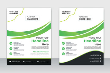 
design green flyer business template, layout, cover, brochure, annual report for design background company. Business abstract vector template. Brochure design, cover modern layout, annual report, pos