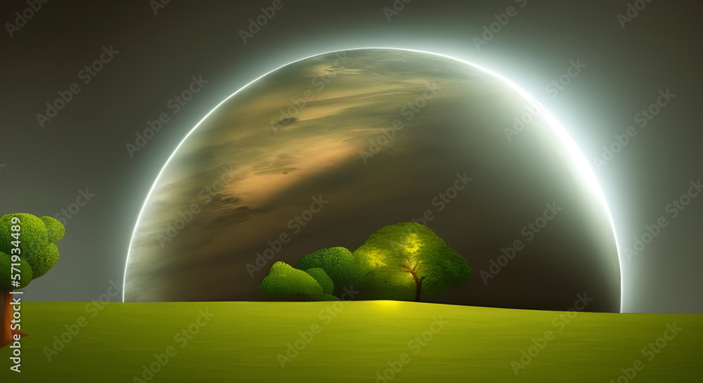 Poster astronauts with space exploring an asteroid in space 3d rendering elements - ai generative illustrat