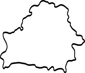 doodle freehand drawing of belarus map.