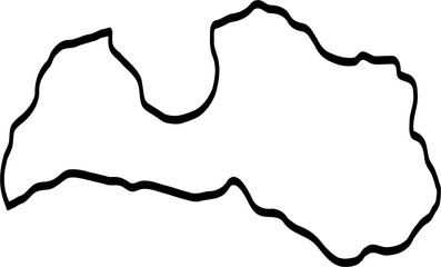 doodle freehand drawing of latvia map. - obrazy, fototapety, plakaty