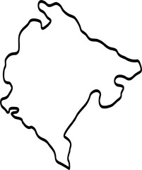 doodle freehand drawing of montenegro map.