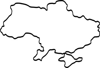 doodle freehand drawing of ukraine map.