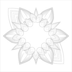 Delightful coloring page for mindful relaxation of the adult. Colouring page for therapy practice. Coloring sheet for fun project