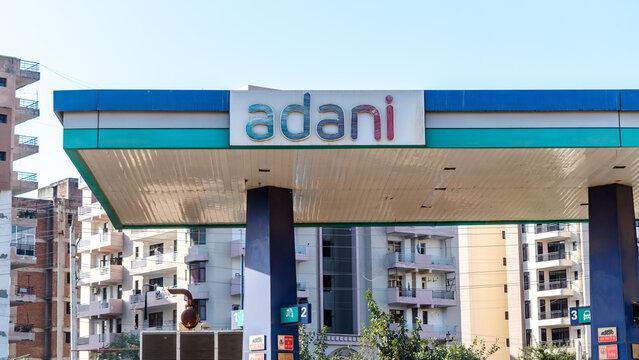 Newly opened Adani Total Gas fuel station in Faridabad Haryana, India