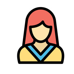 young lady  Vector Icon easily modified

